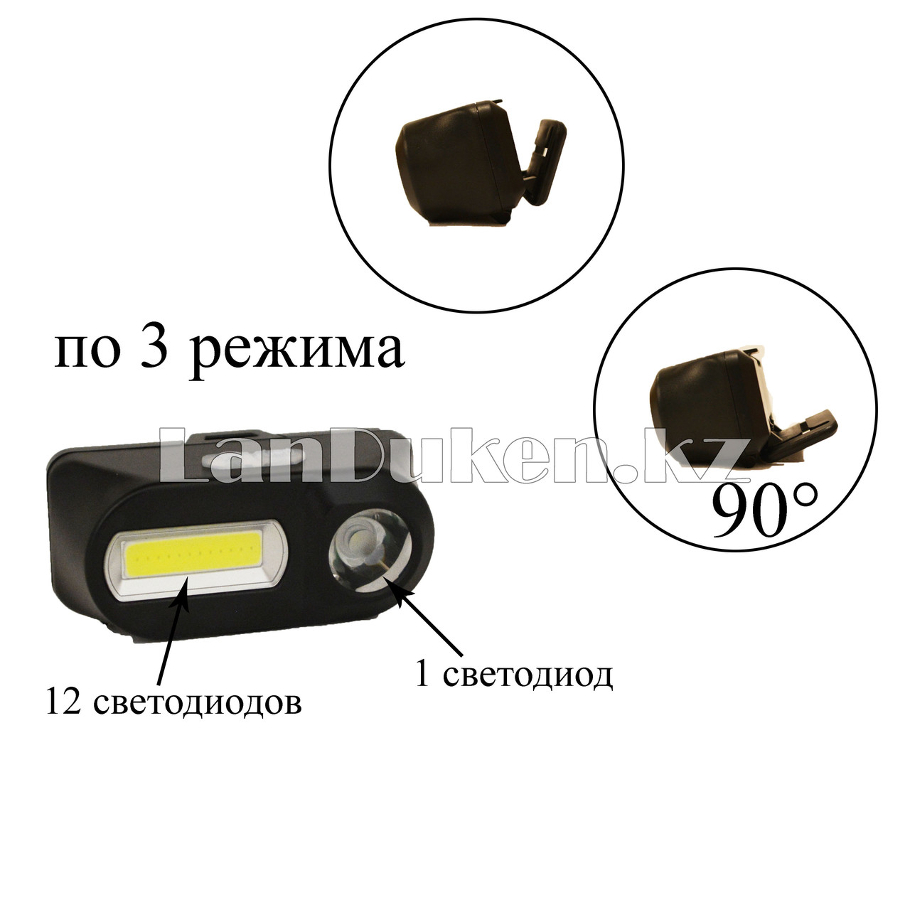 Светодиодный налобный фонарь аккумуляторный KX-1804 13 LED 6 режимов - фото 1 - id-p57167487