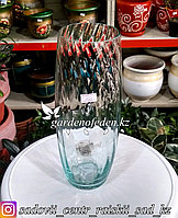Стеклянная, декоративная ваза. Высота 25см. Цвет: Прозрачный.