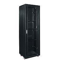 Шкаф стандартный сетевой 19" 42U 600*1000*2055 цвет черный, передняя дверь стеклянная(тонированная)
