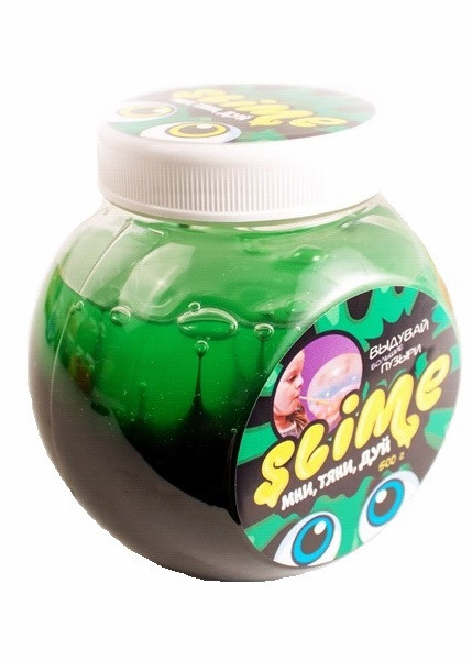 Жвачка для рук Slime "Mega Mix" с трубочкой (зелёный-чёрный), 500  гр.