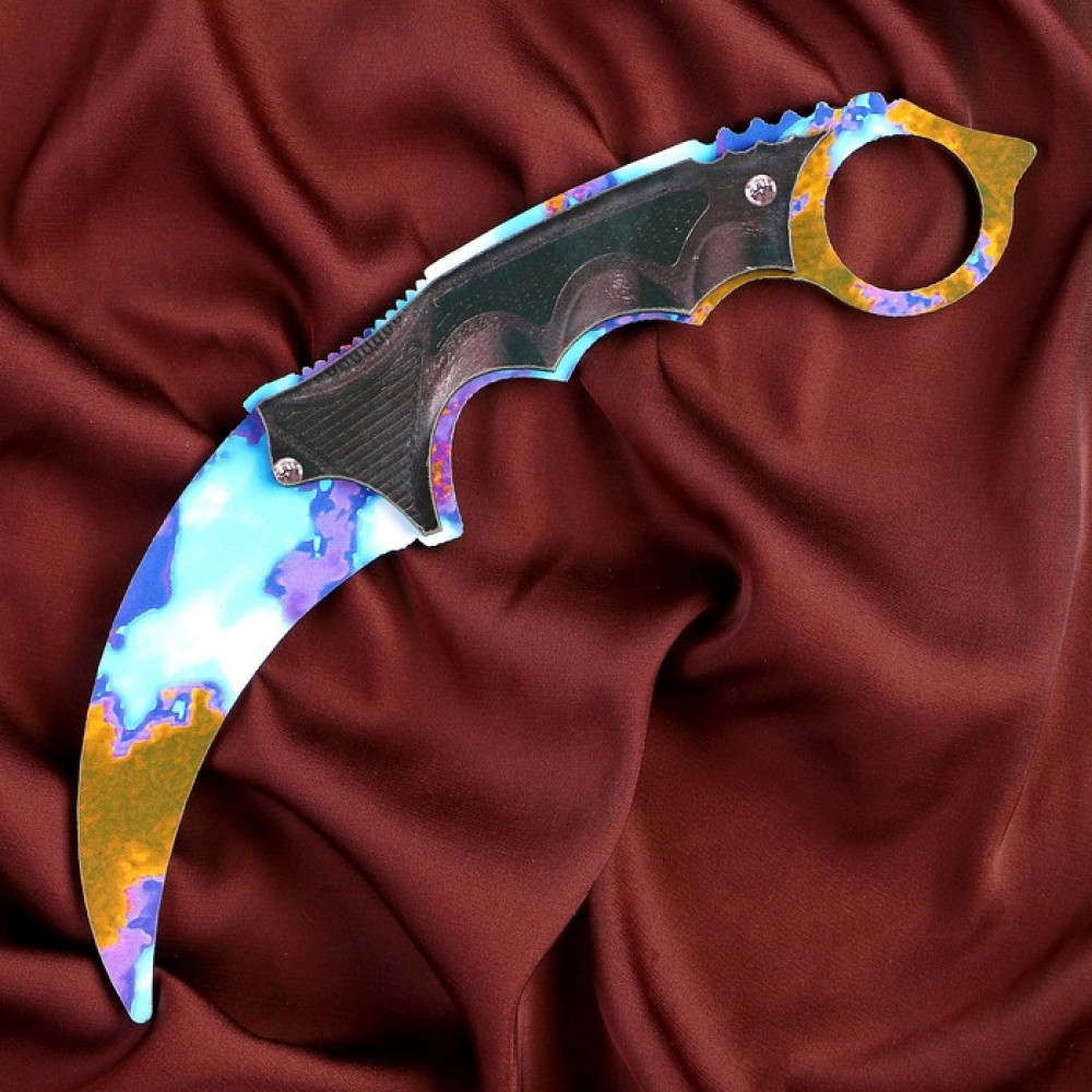 Деревянный Нож CS-GO Керамбит синий - Закалка (20 см.) - фото 1 - id-p57218590