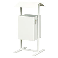 Металл.Мусорная Урна (Белый) с крышкой MGL (TS)