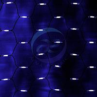 Гирлянда "Сеть" 2x1,5м, черный КАУЧУК, 288 LED Белые/Синие