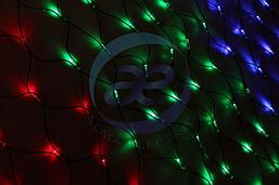 Гирлянда "Сеть" 2x1,5м, черный КАУЧУК, 288 LED Мультиколор
