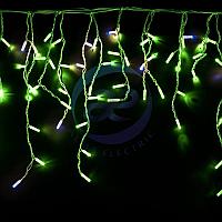 Гирлянда "Айсикл" 4,8х0,6 м, с эффектом мерцания, белый ПВХ, 176LED, цвет: Зелёный, 220В
