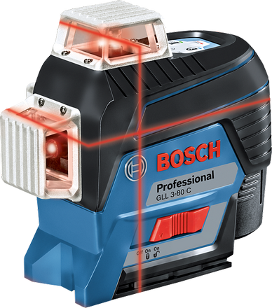 Линейный лазерный нивелир Bosch GLL 3-80 C Professional  + BM 1 (12 V) + L-Boxx