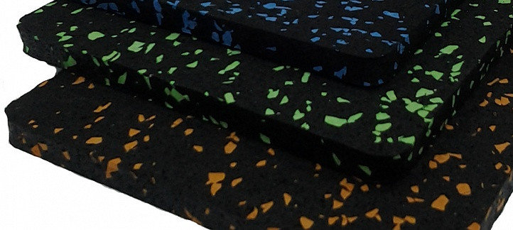 Резино-каучуковые покрытия 6 мм чёрный, с цветными вкраплениями, фото 2