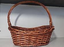 Корзина плетеная из ивовой лозы белый/коричневый, фото 2