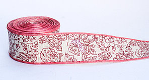 Декоративная лента для одежды, широкая, красно-белая, 4.5 см