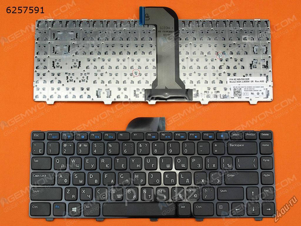 Клавиатура для ноутбука Dell Inspiron 14R/ 5421/ 14/ 3421/ Vostro 2421/ RU, черная