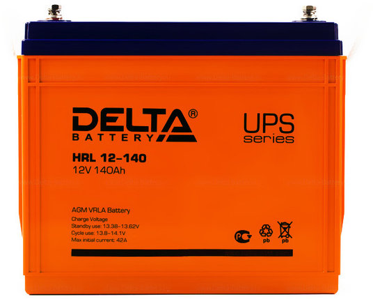 Аккумуляторная батарея Delta HRL 12-140, фото 2