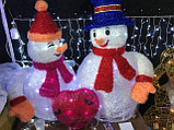 Влюбленная парочка снеговиков светящаяся большая фигура, фото 2
