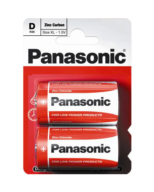 Батарейка солевая PANASONIC Red Zinc D/2B