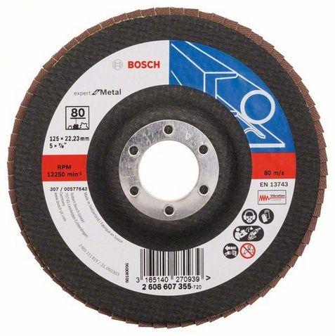 Лепестковый шлифовальный круг прямой Bosch Expert for Metal K 80, 125 мм - фото 2 - id-p57377823