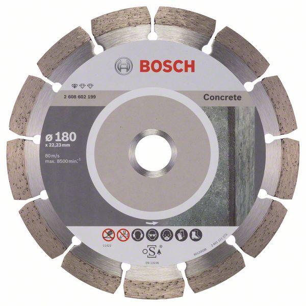 Алмазный отрезной круг по бетону Bosch Standard for Concrete 180x22.23x2x10 мм - фото 2 - id-p57377926