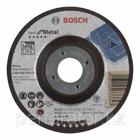 Обдирочный круг, выпуклый, Best for Metal A 2430 T BF, 115 mm, 7,0 mm в Казахстане, фото 2