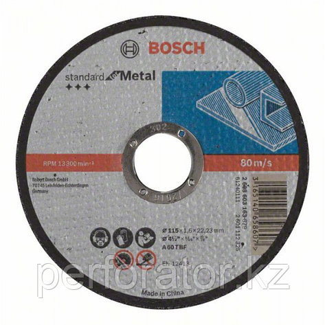 Отрезной диск прямой Standard for Metal A 60 T BF, 115 mm, 22,23 mm, 1,6 mm в Казахстане, фото 2
