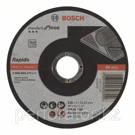 Отрезной круг, прямой, Standard for Inox - Rapido WA 60 T BF, 125 mm, 22,23 mm, 1,0 mm в Казахстане, фото 2