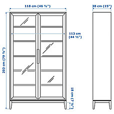 Шкаф-витрина РЕЖИССЁР коричневый ИКЕА, IKEA, фото 3