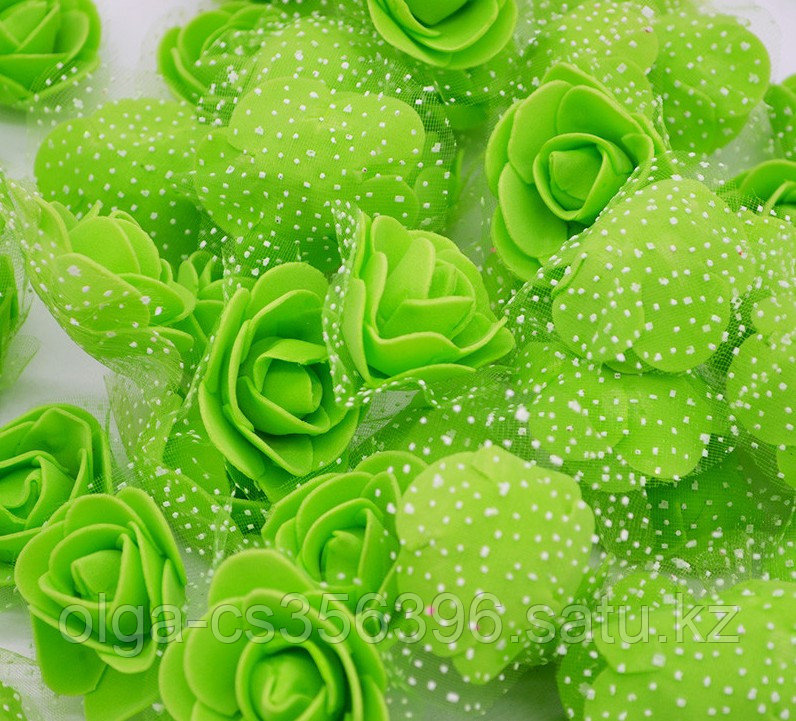 Розочки из фоамирана с сеточкой.Салатовые. 3,5 см. Creativ 2354