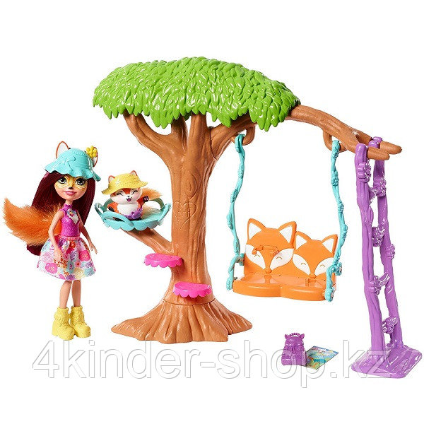 Энчантималс набор игровой Кукла со зверюшкой Лиса Фелисити на качелях Enchantimals FRH45