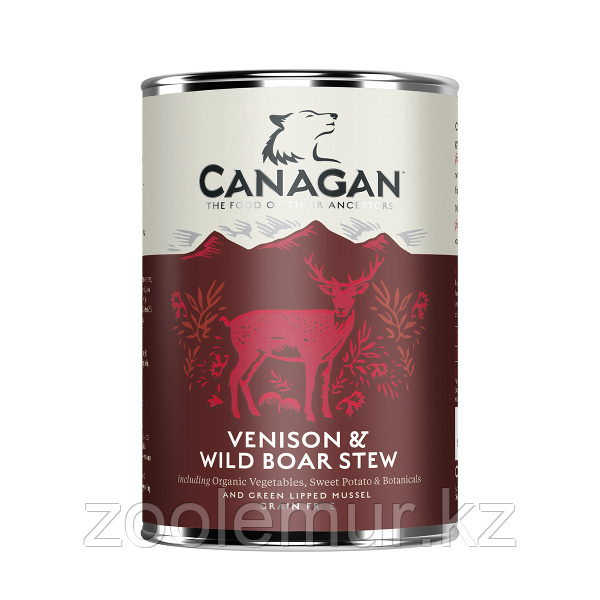 CANAGAN полнорационный влажный корм для собак, рагу из оленины и дикого кабана 400г