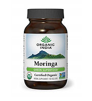 Moringa (Моринга) Organic India, активная пищевая добавка с витаминами и минералами, 60 капсул, фото 1