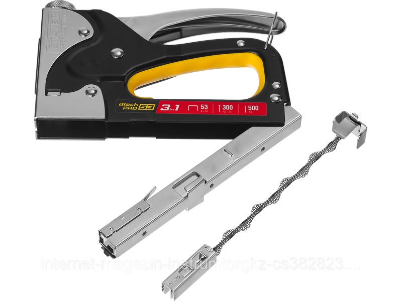 Степлер для скоб "BlackPro 53" 3-в-1: тип 53 (4-14 мм) / 300 (10-14 мм) / 500 (14 мм), STAYER Professional