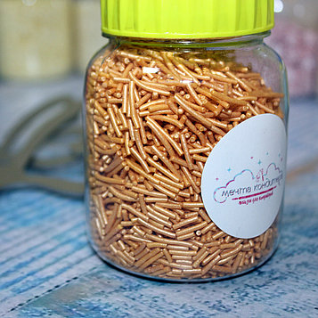 Посыпка вермишель золотая 50 гр