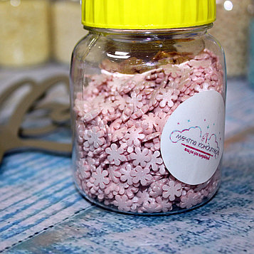 Снежинки розовые перламутровые