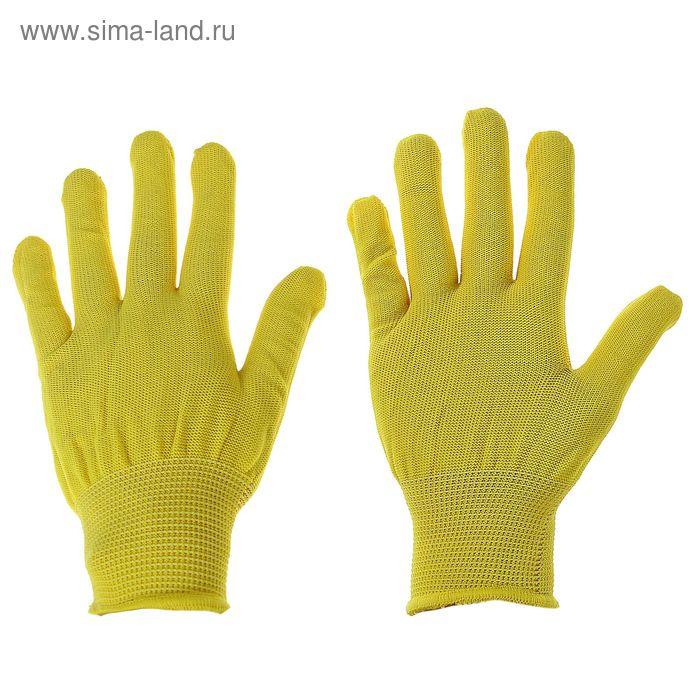 Перчатки нейлоновые, без покрытия, жёлтые