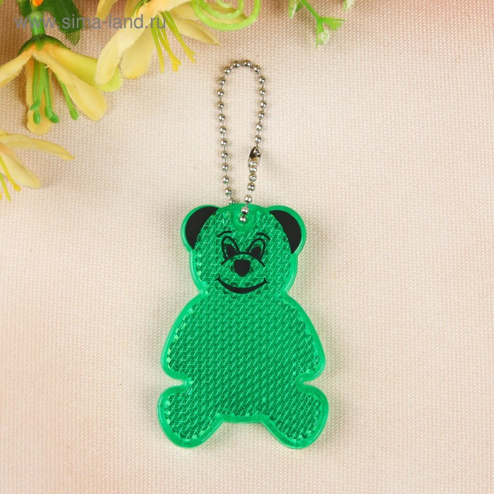 Светоотражатель «Медведь», 6,5 × 4,5 см, цвет зелёный