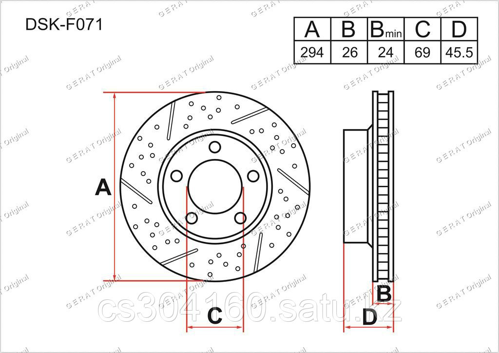 Тормозные диски Hyundai Santa Fe. SM 2000-2006 2.0i / 2.4i / 2.7i V6 (Передние)