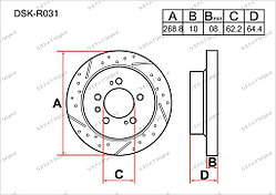 Тормозные диски Toyota Camry. XV20 1996-2001 2.2i / 3.0i V6 (Задние)