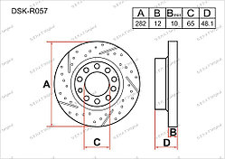 Тормозные диски Skoda SuperB. B6 2008-Н.В 1.8TSi (Задние)