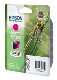 Картридж Epson C13T11234A10 (№T0823), Объем: 7,5 мл, Копий ( ISO 19752): 450, Цвет: Пурпурный, Совместимость: