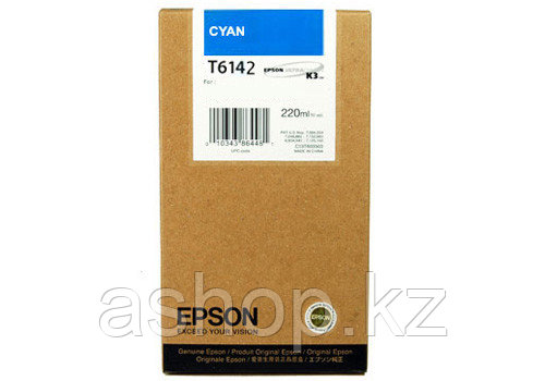 Картридж Epson C13T614200 (№T6142), Объем: 220 мл, Цвет: Голубой, Совместимость: Stylus Pro 4400, 4450