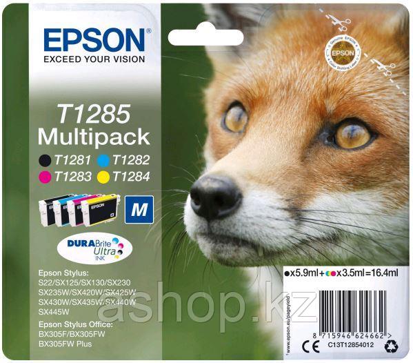 Набор картриджей Epson C13T12854012 (№T1285M), Объем: Чёрный - 5,9 мл; цветной - 3,5 мл, Копий ( ISO 19752): Ч