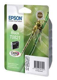 Картридж Epson C13T11214A10 (№T0821), Объем: 7,5 мл, Копий ( ISO 19752): 300, Цвет: Чёрный, Совместимость: Sty