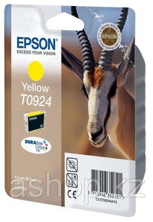 Картридж Epson C13T10844A10 (№T0924), Объем: 5,5 мл, Копий ( ISO 19752): 470, Цвет: Жёлтый, Совместимость: Sty