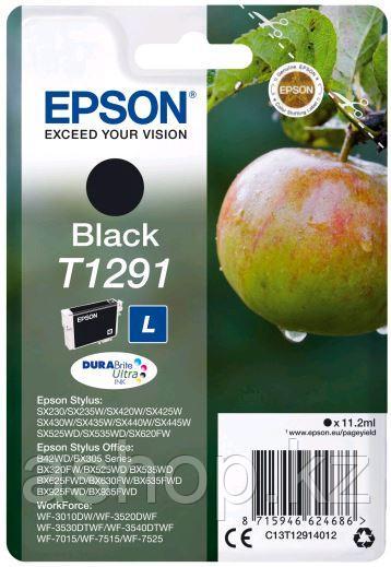 Картридж Epson C13T12914012 (№T1291L), Объем: 11,2 мл, Копий ( ISO 19752): 385, Цвет: Чёрный, Совместимость: S