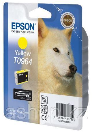 Картридж Epson C13T09644010 (№T0964), Объем: 11,4 мл, Копий ( ISO 19752): 890, Цвет: Жёлтый, Совместимость: St
