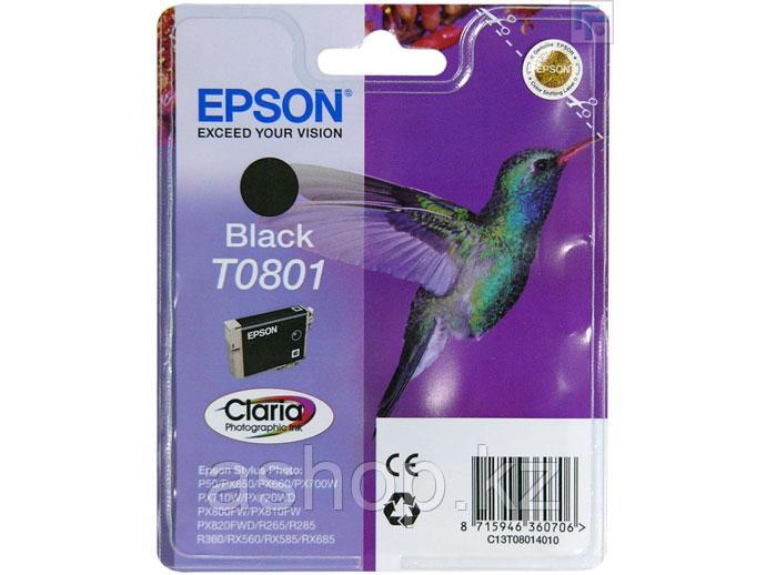 Картридж Epson C13T08014011 (№T0801), Объем: 7,4 мл, Копий ( ISO 19752): 330, Цвет: Чёрный, Совместимость: Sty