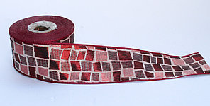 Лента эластичная, красная ромб, 5 см