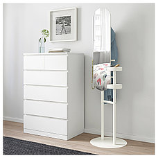 Зеркало напольное с вешалкой ЛИЕРСКОГЕН белый ИКЕА, IKEA, фото 2