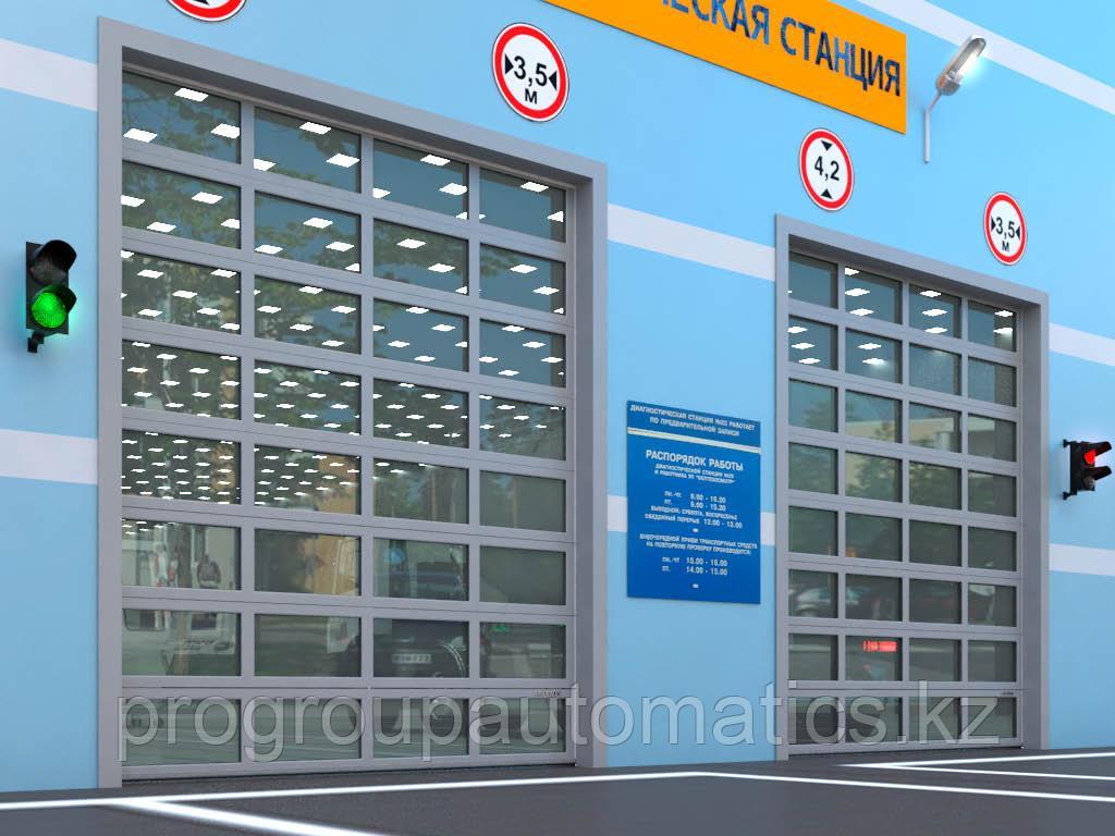 Промышленные секционные ворота с панорамным остеклением ISD02 - фото 5 - id-p57515422