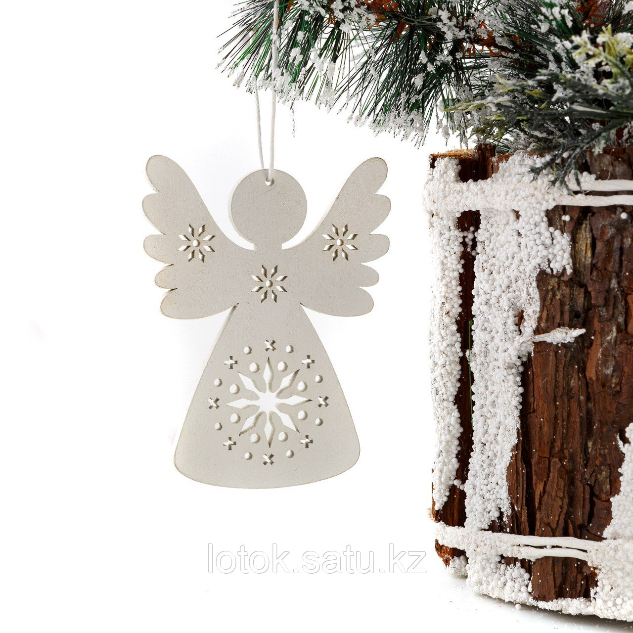 Новогодняя, деревянная подвеска «Ангел» - фото 1 - id-p57529685