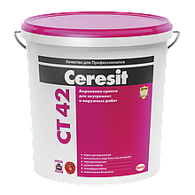 Акриловая краска Ceresit CT 42 для наружных и внутренних работ, 15 кг