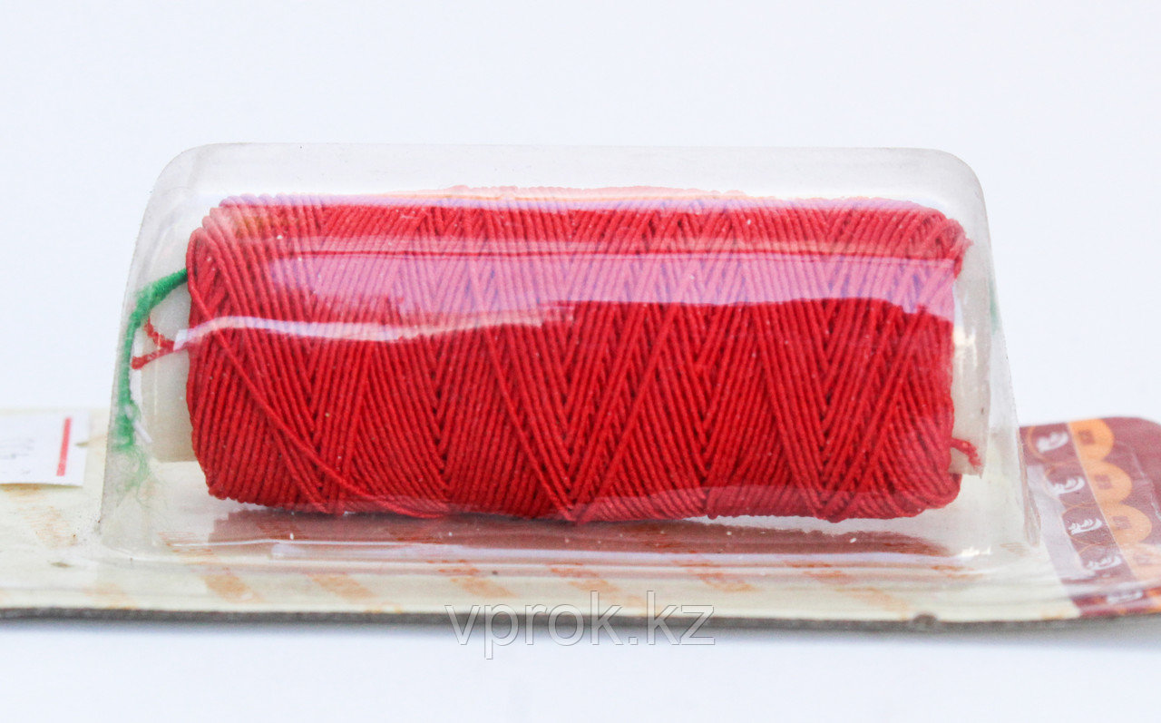 Нить-резинка (спандекс) с текстильной оплеткой "King Bird", красная