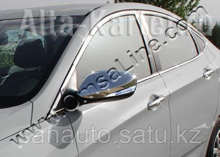 Накладки на зеркала для с повтор. поворота Hyundai Accent / Хенде Акцент